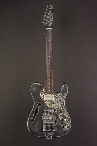16149 Rust on Cream Roses Pinstripe Deluxe SteelCaster