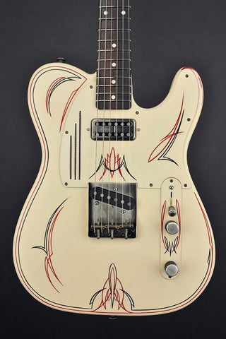 14055 Cream on Red Pinstripe SteelCaster