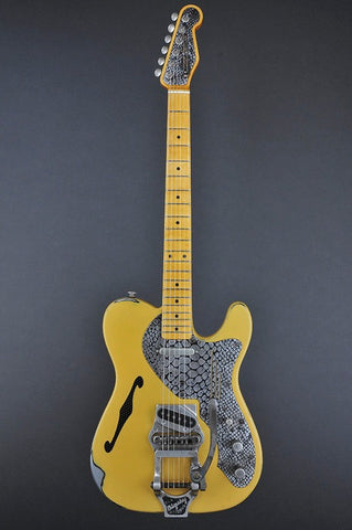 12139 Butterscotch on Black Snakeskin Deluxe SteelCaster B16 Bigsby