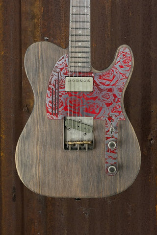 17084new Antique Silver Red Roses SteelGuardCaster