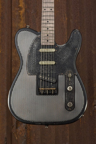 17012 Antique Silver Black Snakeskin Holey SteelCaster