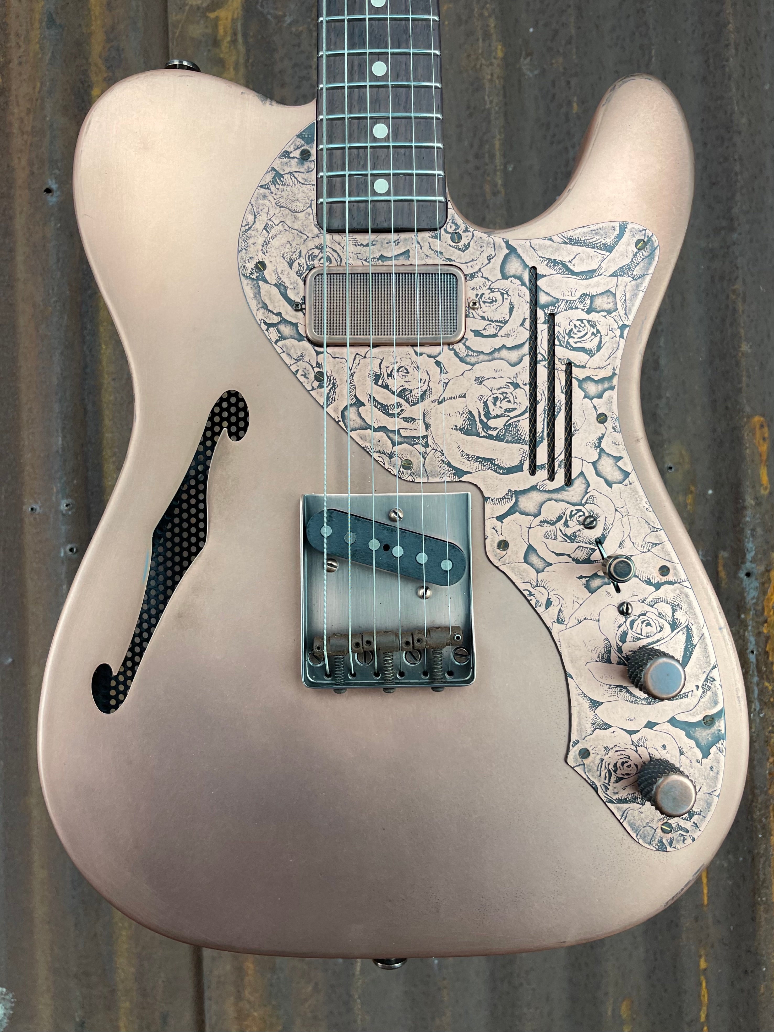 21078 Antique Copper Roses Engraved Deluxe SteelCaster