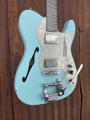 21111 Cream on Steel Paisley Ocean Blue Deluxe SteelCaster