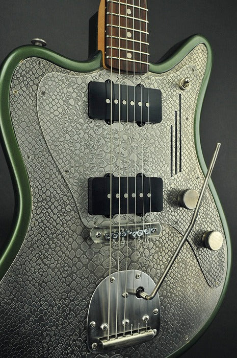 13219 Reverse Antique Silver Snakeskin Cadillac Green SteelMaster