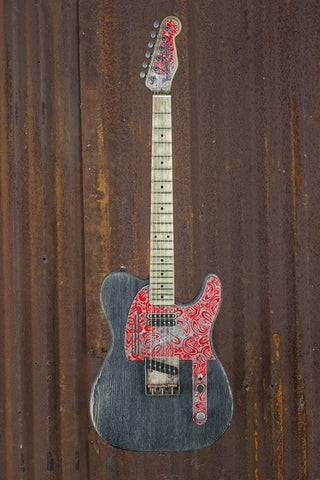 17149 Red on Paisley Driftwood SteelGuardCaster