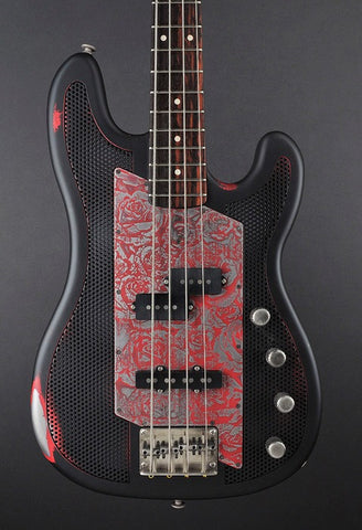 12055 Black on Red Roses SteelCaster Bass