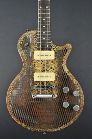 13076 Rust on Cream Snakeskin Holey SteelDeville