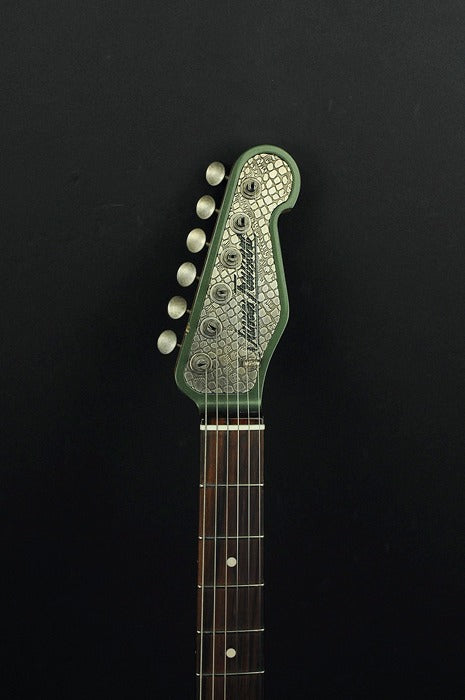 13219 Reverse Antique Silver Snakeskin Cadillac Green SteelMaster