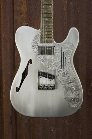 18006 Antique Silver Roses Engraved Deluxe SteelCaster