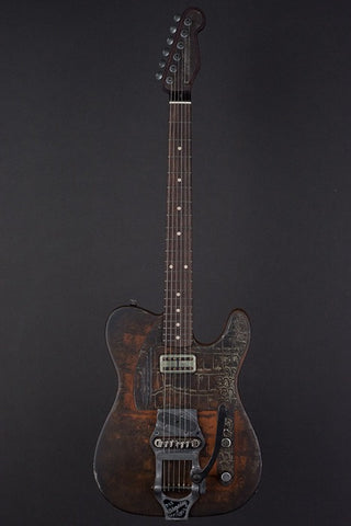 15157 Rust on Cream Gator Pickguard SteelCaster with B16 Bigsby