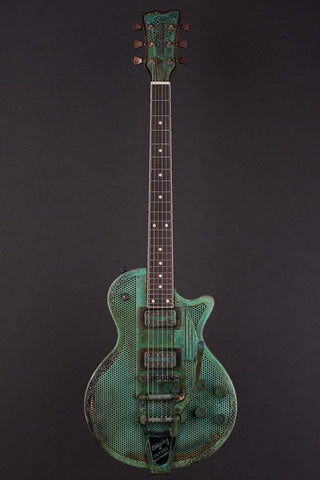 15072 Titanic Green Snakeskin Holey SteelDeville Bigsby