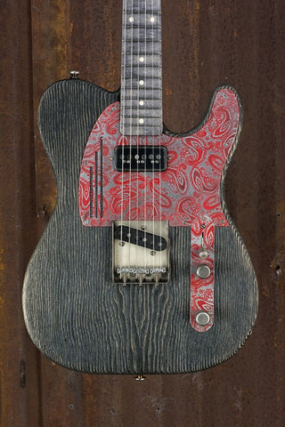 18085 Red on Steel Paisley Grey Driftwood SteelGuardCaster
