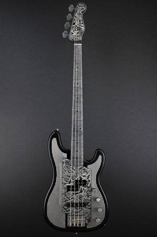 12114 Brushed Nickel Black on Steel Roses SteelCaster Bass