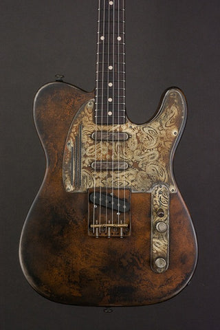 15059 Rust on Cream Paisley Pickguard Baritone SteelCaster