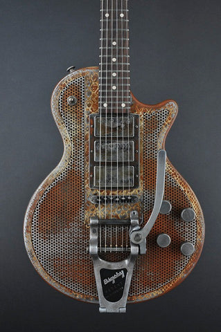 12153 Rust on Cream Snakeskin Holey SteelDeville with B7 Bigsby