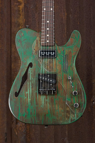 17135 Rust On Green Bamboo Deluxe SteelCaster