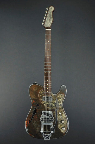 13181 Rust O Matic Gator Pickguard Deluxe SteelCaster with B16 Bigsby