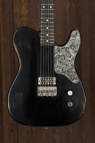 19079 Antique Silver Paisley on Black Relic Pinewood SteelGuard Caster