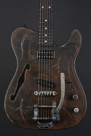 15044 Rust O Matic Pinstripe Deluxe SteelCaster with B5 Bigsby