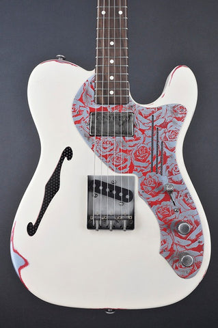 12217 Cream on Red Roses Deluxe SteelCaster