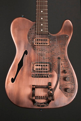 11073 Antique Copper Gator Deluxe SteelCaster with B5 Bigsby