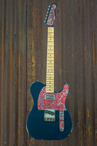 17018 Red Paisley on Tuxedo Blue Relic SteelGuardCaster