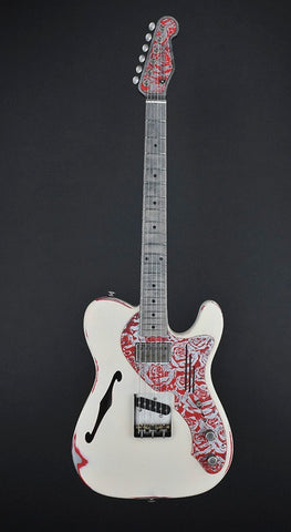 11229 Cream on Red Roses Deluxe SteelCaster