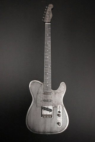 11045 Antique Silver Holey Gator Pickguard Baritone SteelCaster