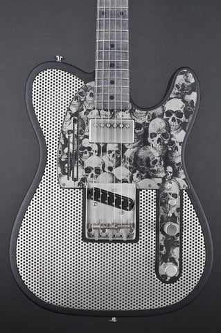 11254 Black & Brushed Nickel Holey Skulls SteelCaster