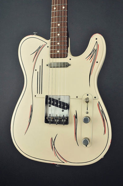13113 Cream on Red Pinstripe SteelCaster – James Trussart Custom