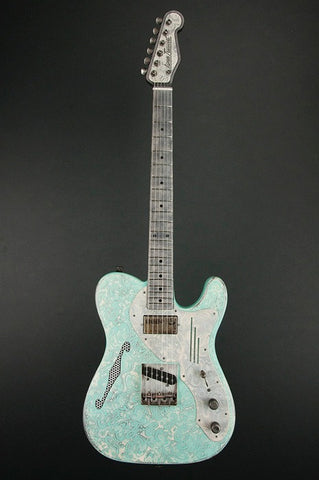 11158 Two Tone Sea Foam Green on Cream Paisley Deluxe SteelCaster