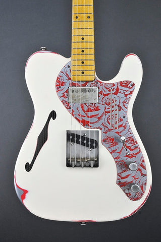 12195 Cream on Red Roses Deluxe SteelCaster