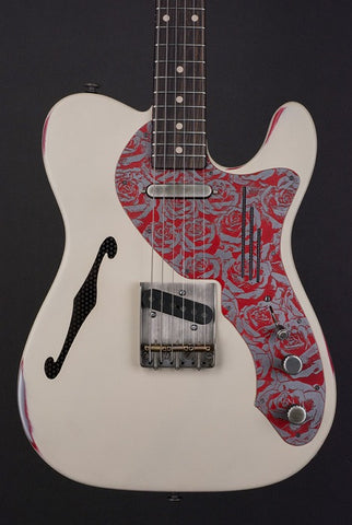 15129 Cream on Red Roses Deluxe SteelCaster