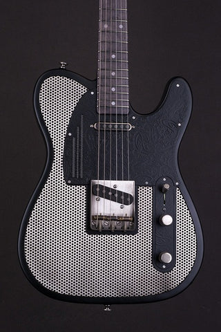 16071 Antique Silver Black Paisley Holey Steelcaster