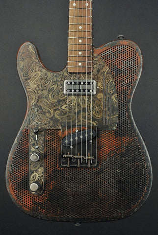 14075 Rust on Cream Paisley Holey Front SteelCaster LEFTY
