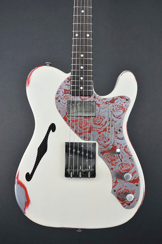13002 Cream on Red Roses Deluxe SteelCaster