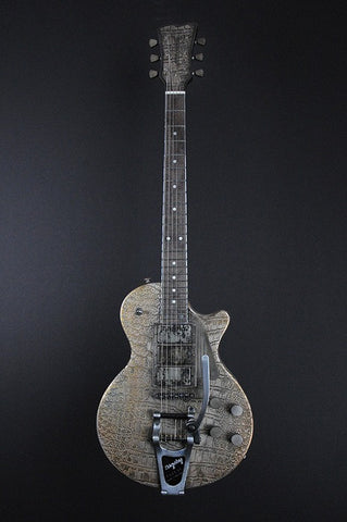 09117 Antique Silver Gator SteelDeville with B7 Bigsby