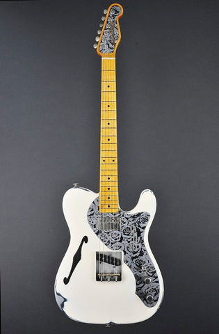 12198 Cream on Black Roses Deluxe SteelCaster