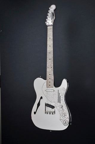 11199 Shiny Nickel Roses Pickguard Deluxe SteelCaster