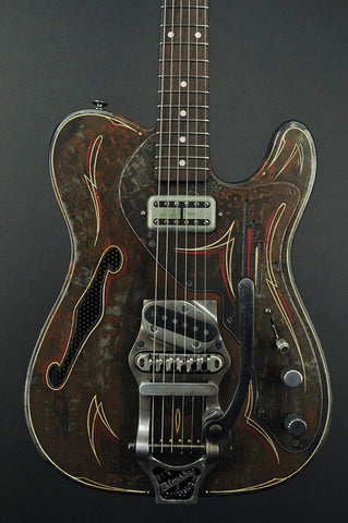 14025 Rust O Matic Pinstripe Deluxe SteelCaster with B16 Bigsby
