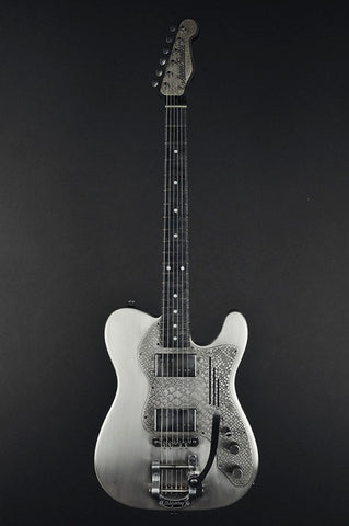14177 Antique Silver Snakeskin Deluxe SteelCaster with B5 Bigsby