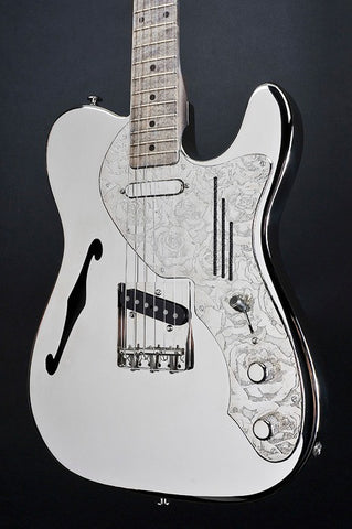 11199 Shiny Nickel Roses Pickguard Deluxe SteelCaster