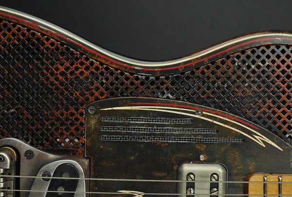 13198 Rust O Matic Pinstripe Square Perforated SteelCaster with