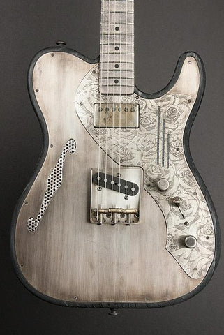 11041 Antique Silver Roses Pickguard Deluxe SteelTopCaster