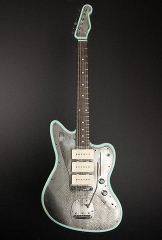 11069 Antique Silver Snakeskin Sea Foam Green on Cream SteelMaster