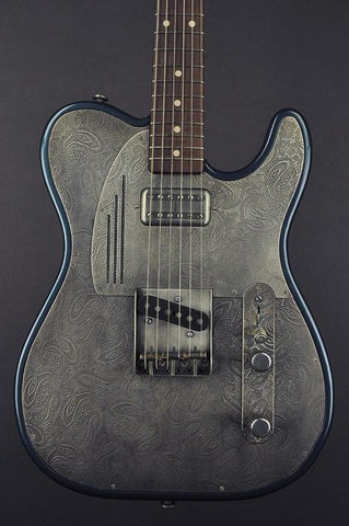 14187 Antique Silver Paisley SteelTopCaster