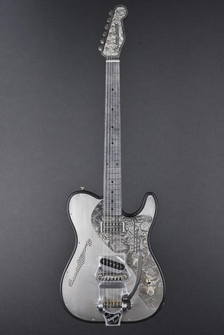 12177 Brushed Nickel Roses Deluxe SteelTopCaster with B16 Modified Bigsby
