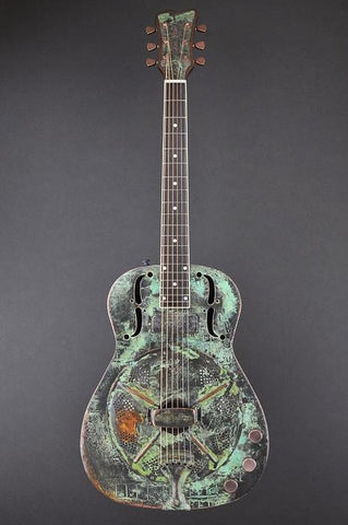 12121 Titanic Green Gator Engraved SteelResoGator