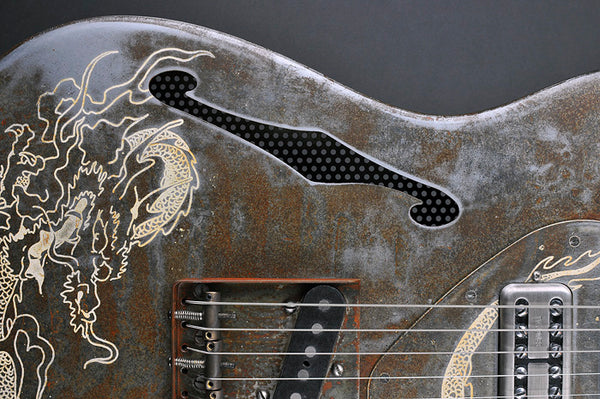 13043 Rust on Cream Dragon Deluxe SteelCaster – James Trussart