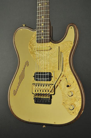 13034 Shiny Gold Roses Pickguard Deluxe SteelTopCaster
